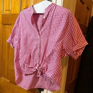 Pink Gingham Women's Top